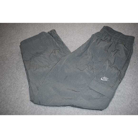 Nike Cargo Gym Pants Workout Mens Size XL Pockets Gray Windbreaker Performance - Picture 1 of 7